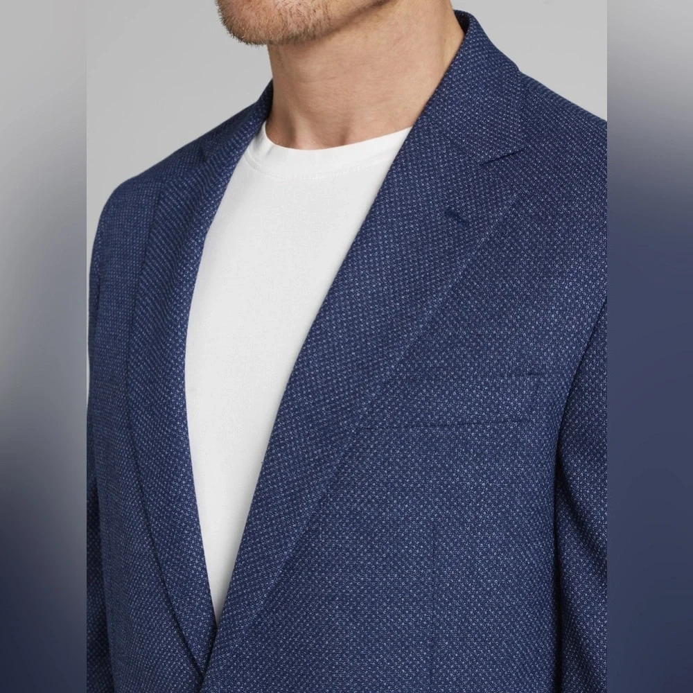 (R1) Kenneth Cole Awearness Slim Fit Navy Wool Sport Coat, Size 46 L men’s